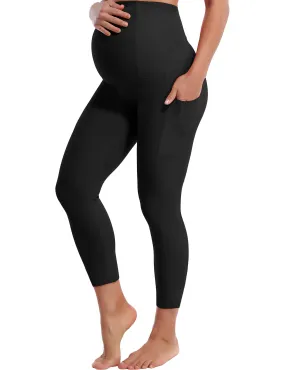 22" Side Pockets Maternity Running Pants black_Running