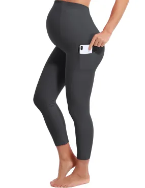 22" Side Pockets Maternity Running Pants shadowcharcoal_Running