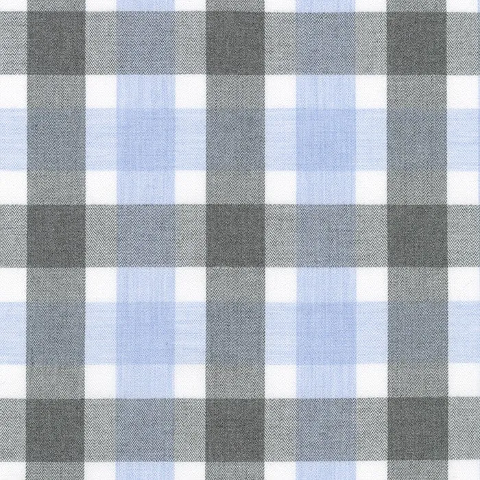 3YD 28IN REMNANT; Blue | Lisbon Brushed Plaid Melange | Robert Kaufman