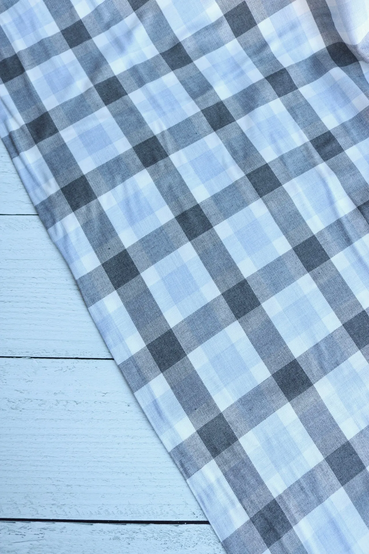 3YD 28IN REMNANT; Blue | Lisbon Brushed Plaid Melange | Robert Kaufman