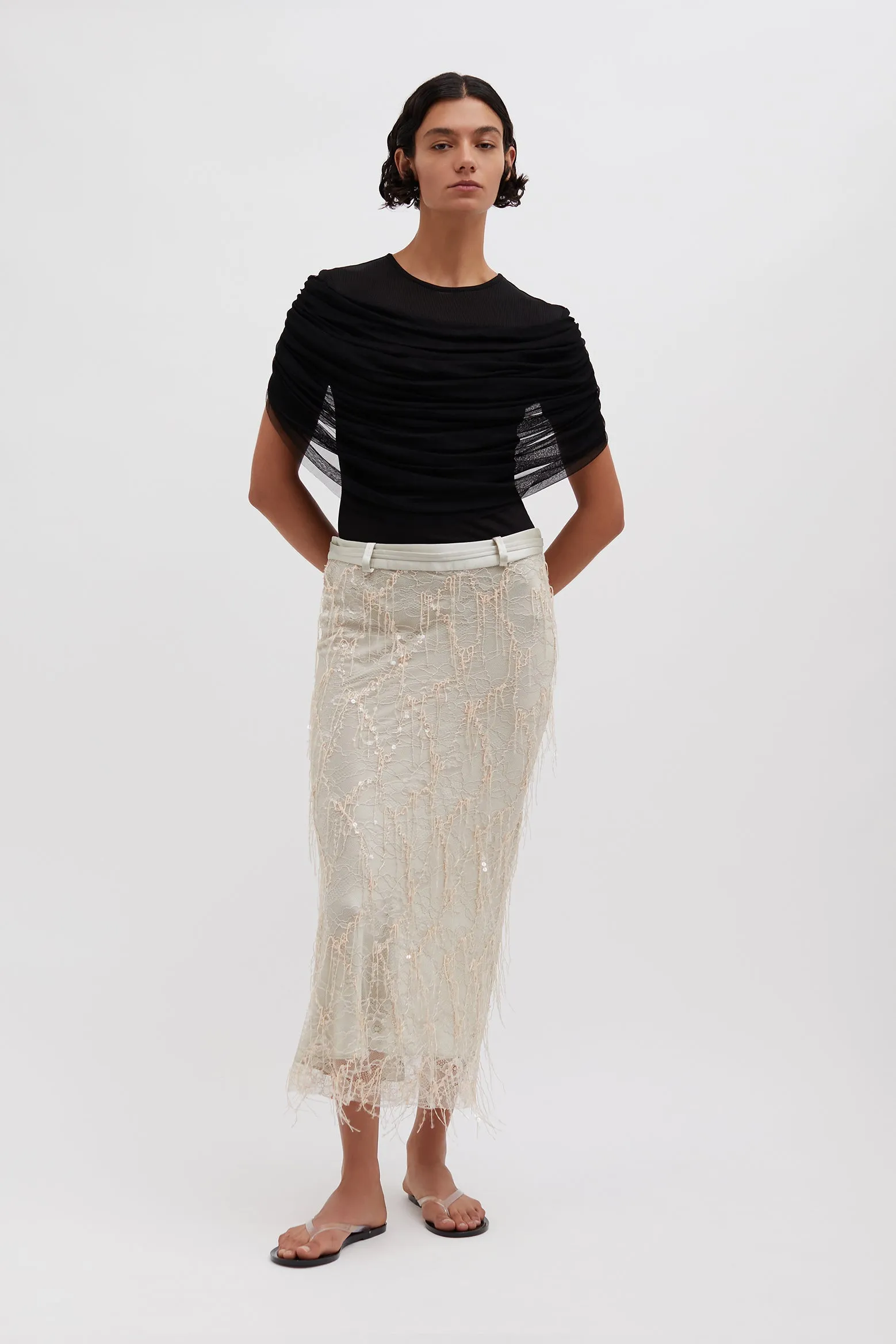 BEADED IVY LACE SKIRT