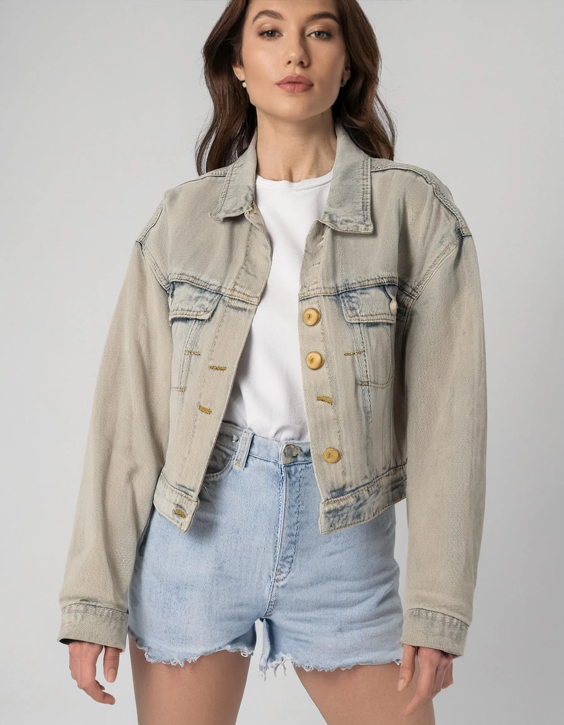 Beige Denim Jacket