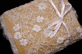 Binoche Beaded Ivory Lace Trim