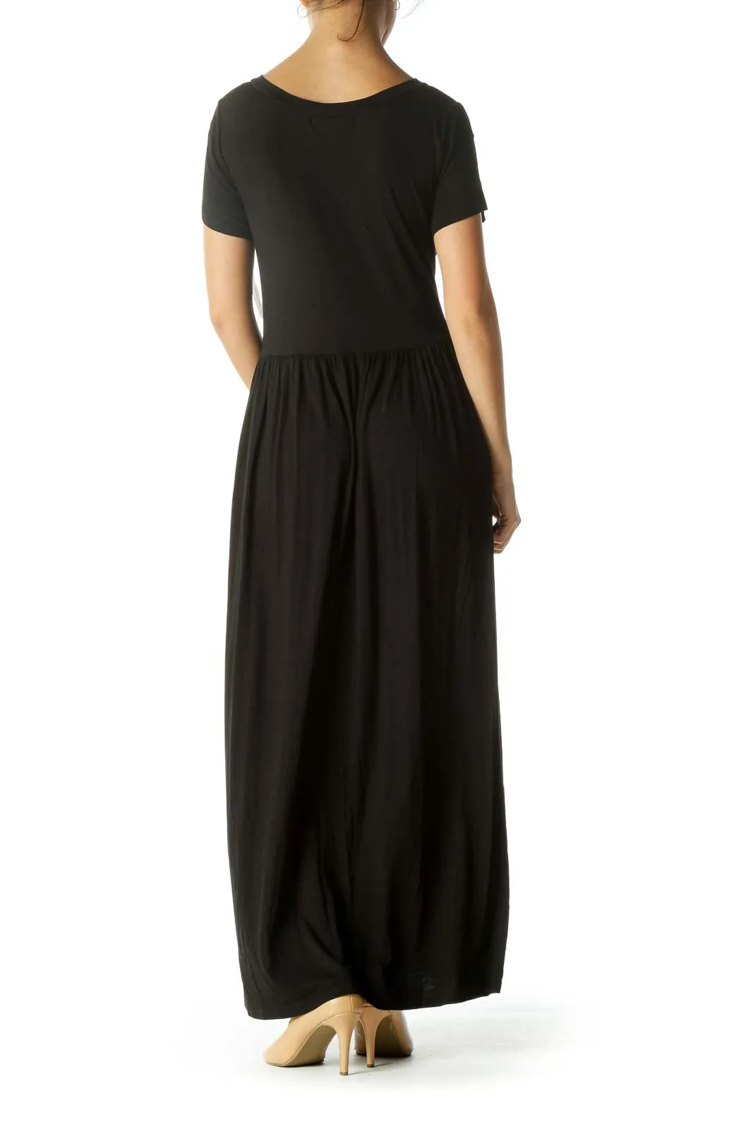 Black V-Neck Maxi Dress