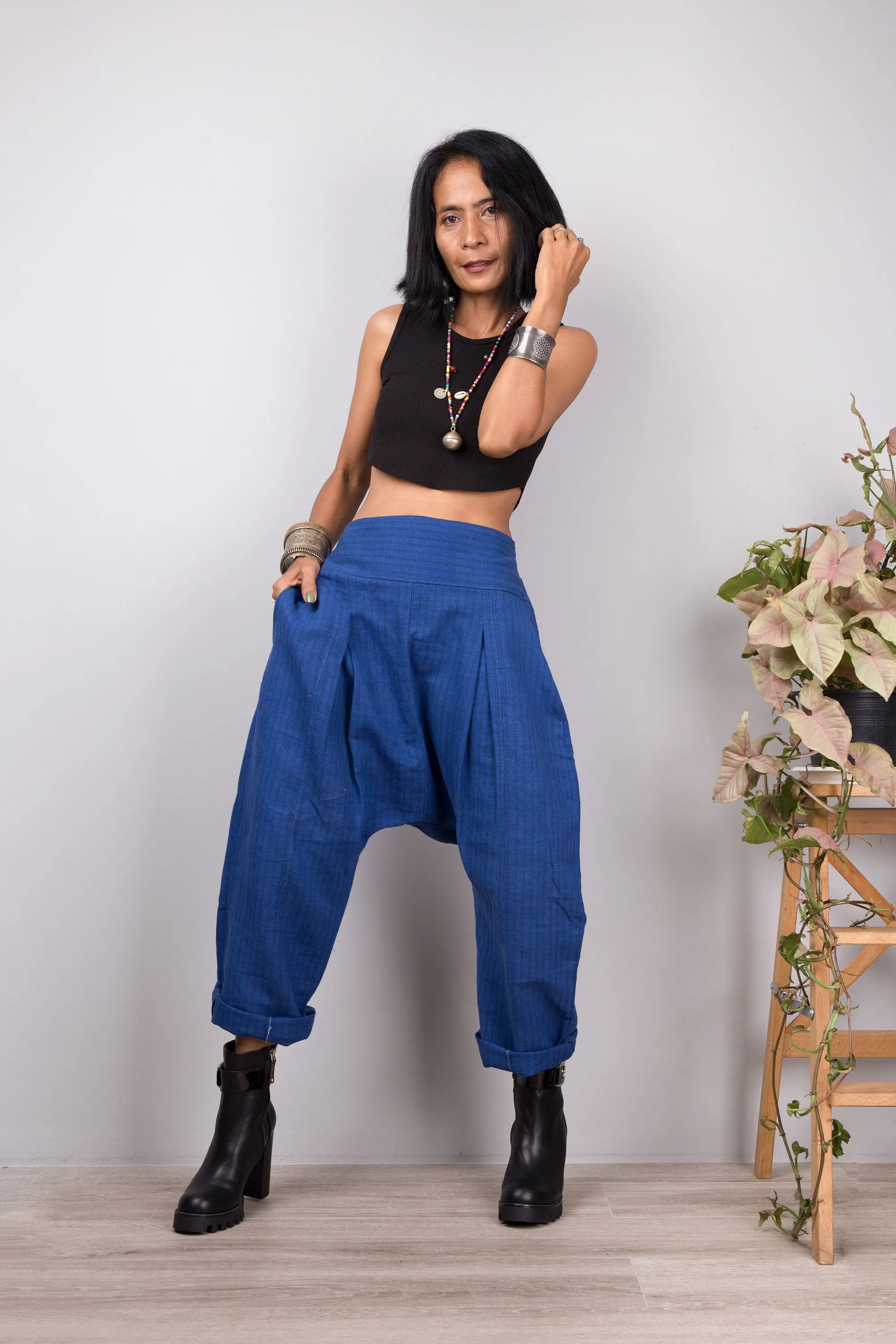 Blue harem pants