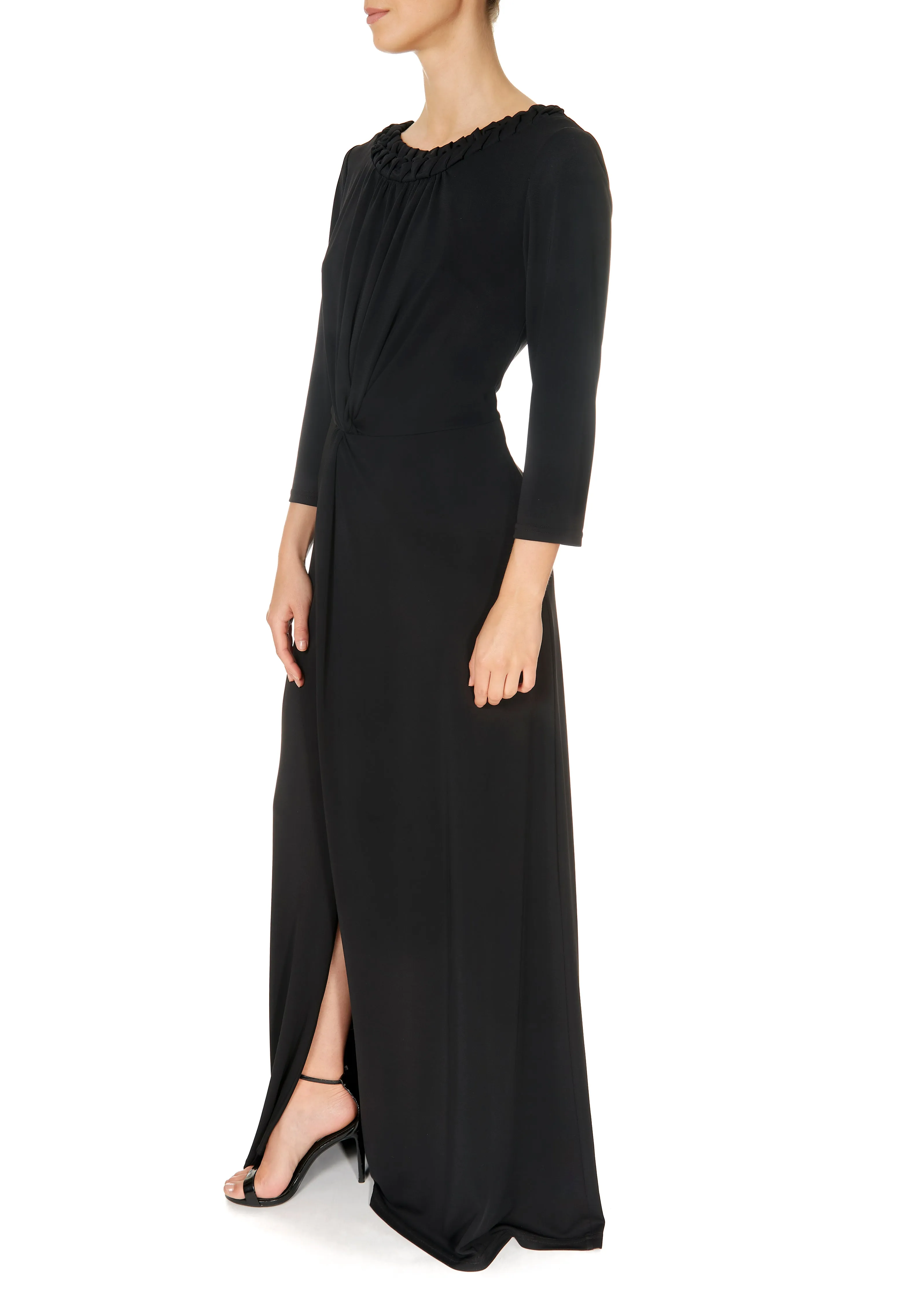 Carla Ruiz Black Long Braid Dress