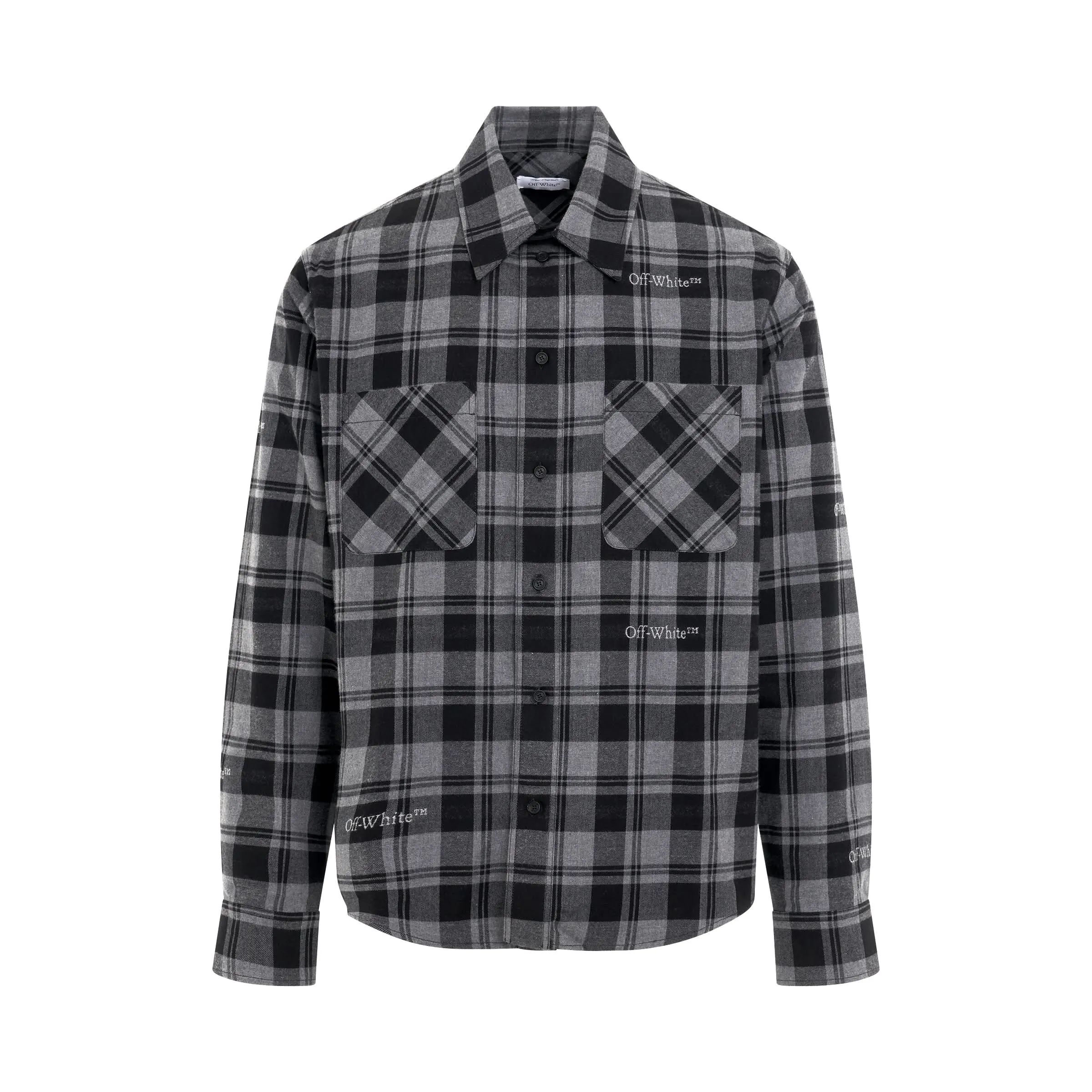 Check Flannel Shirts in Dark Grey