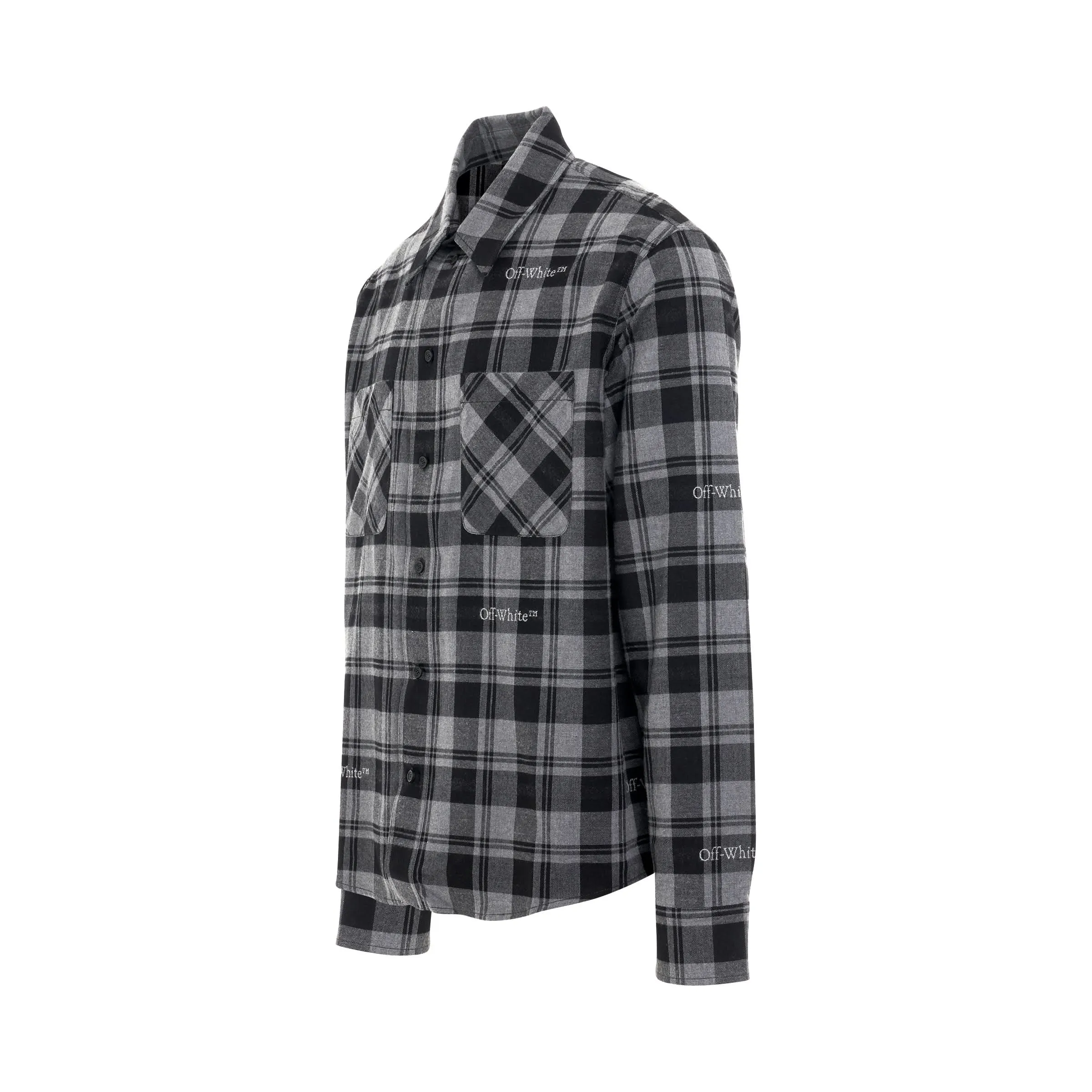 Check Flannel Shirts in Dark Grey