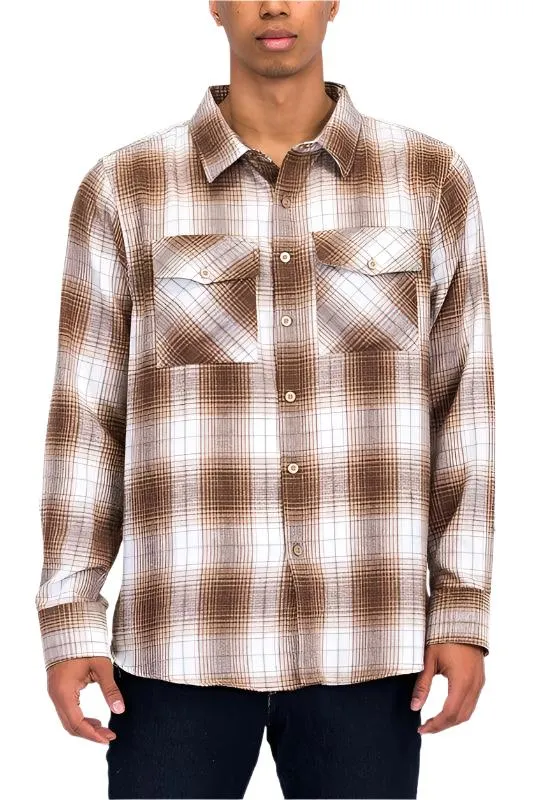 Checker Plaid Flannel Long Sleeve