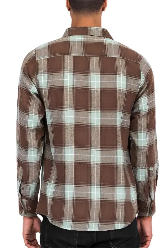 Checker Plaid Flannel Long Sleeve