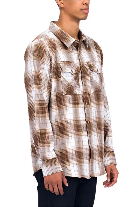 Checker Plaid Flannel Long Sleeve