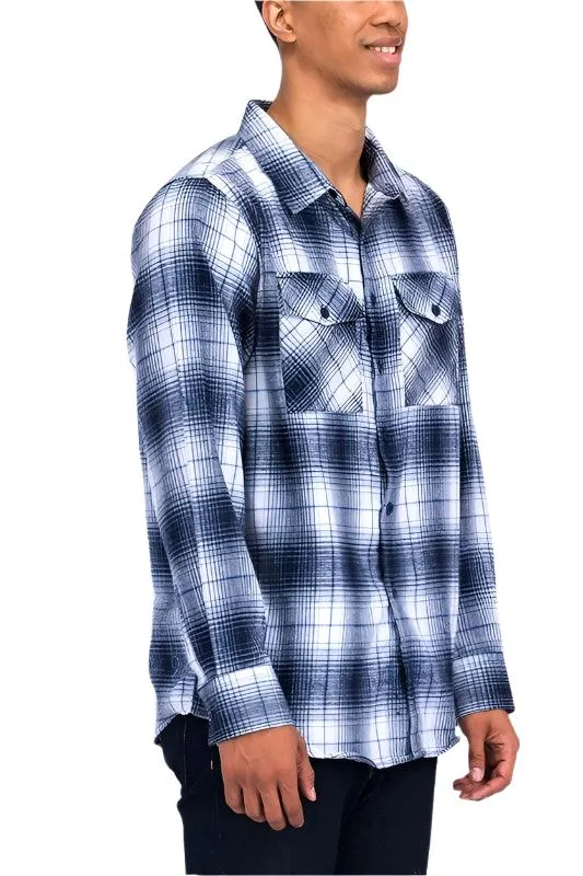 Checker Plaid Flannel Long Sleeve