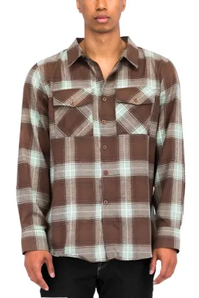 Checker Plaid Flannel Long Sleeve