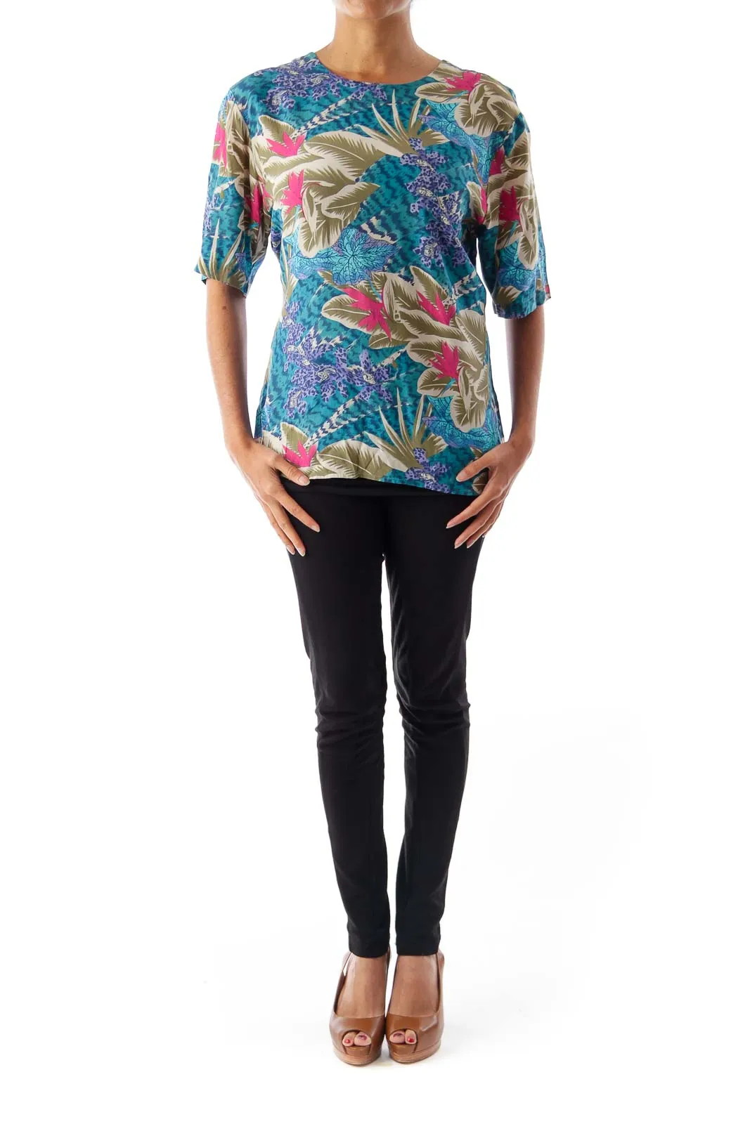 Floral Print Silk Blouse