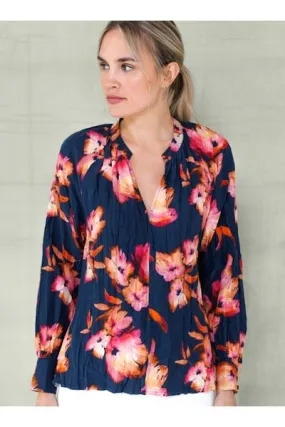 go by Go Silk Go Crease It Up Top T1771-SPEA | Peonies Aover