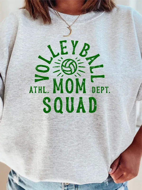 Green Print Mom Squad Volleyball Ath Department