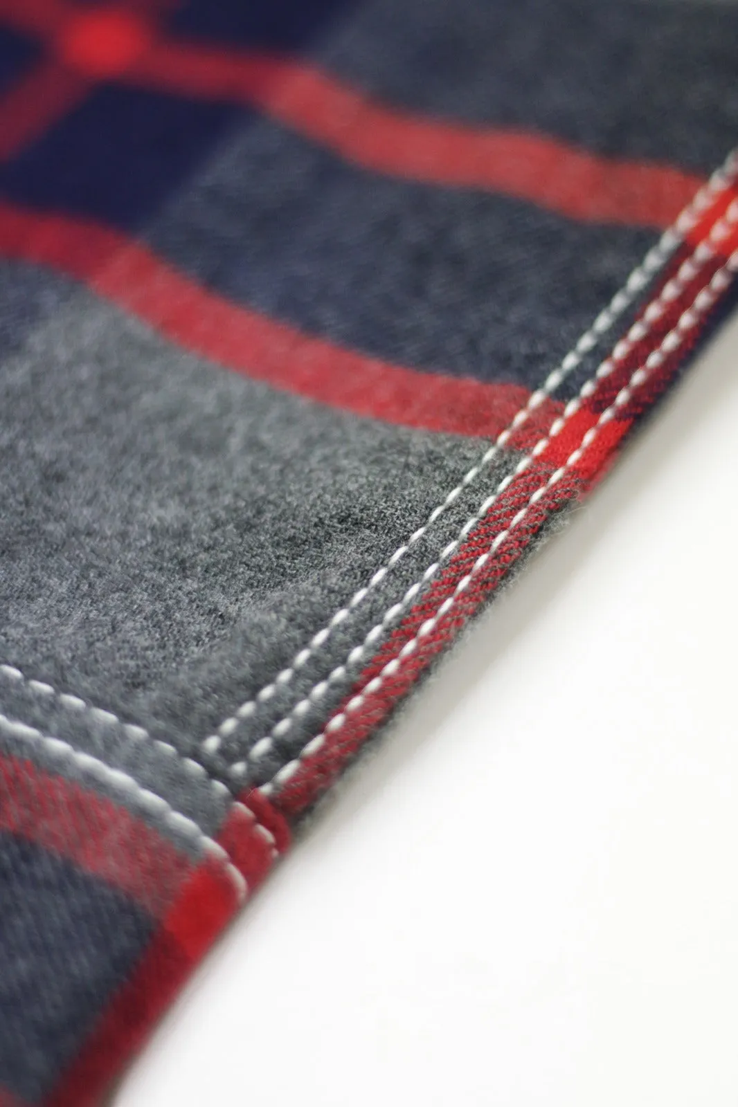 GREYHOUND PLAID FLANNEL WORK SHIRT (GREY/BLUE/RED)