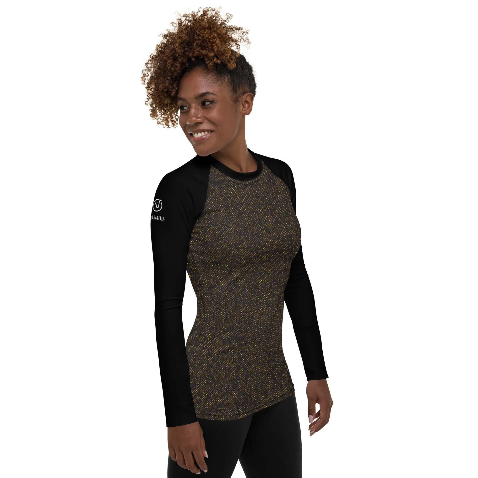 Humble Sportswear™ Torren Dotted Black Sports Rash Guard