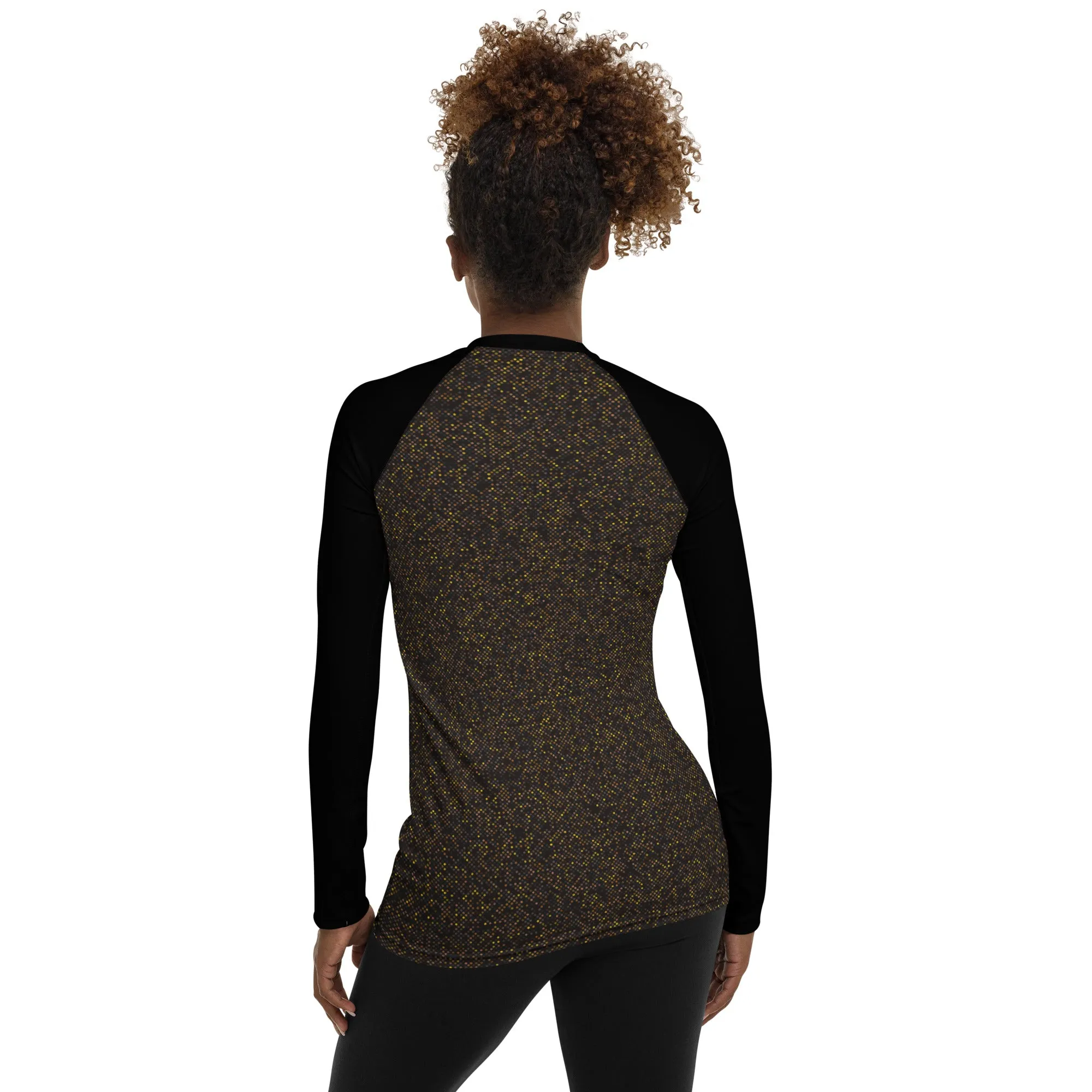 Humble Sportswear™ Torren Dotted Black Sports Rash Guard