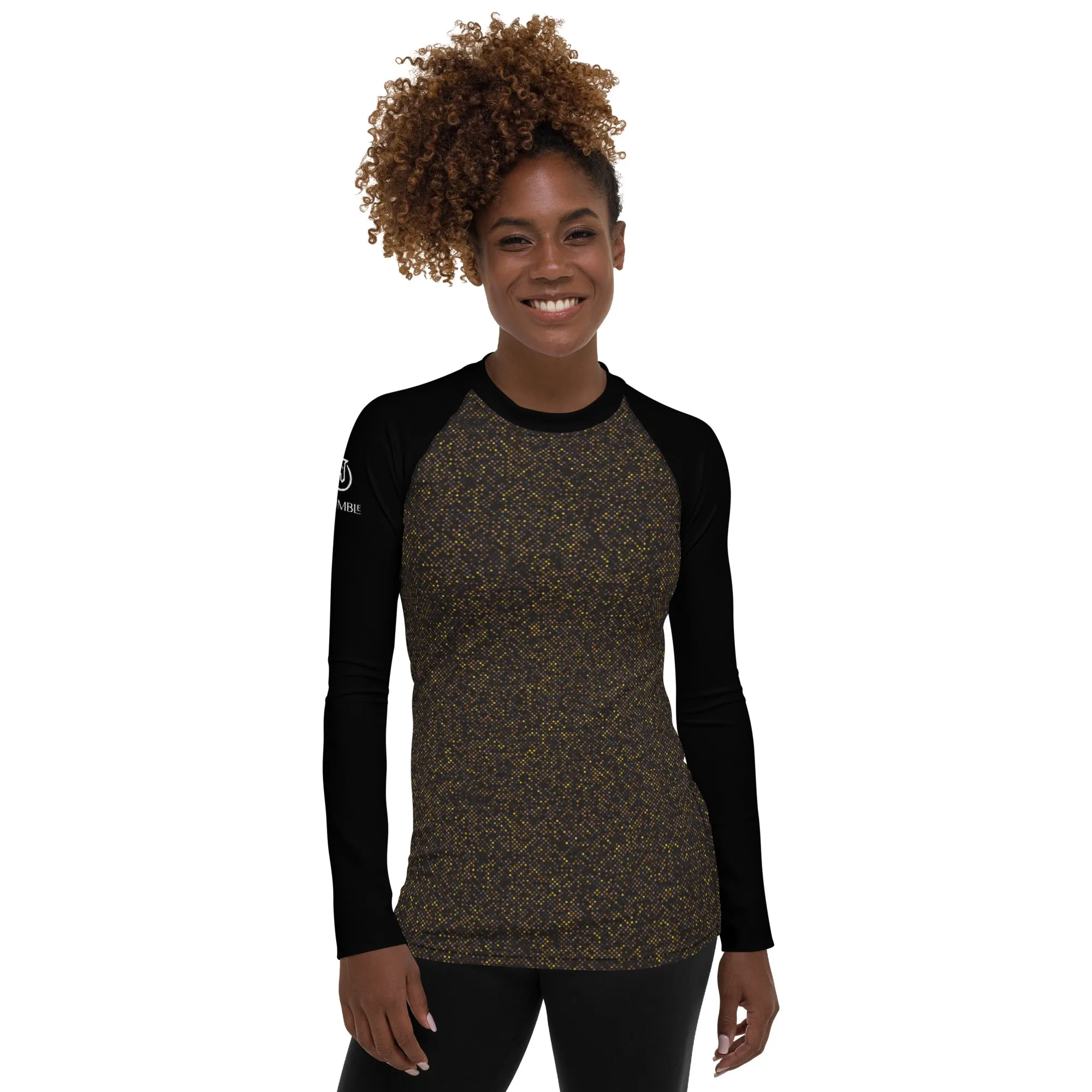 Humble Sportswear™ Torren Dotted Black Sports Rash Guard