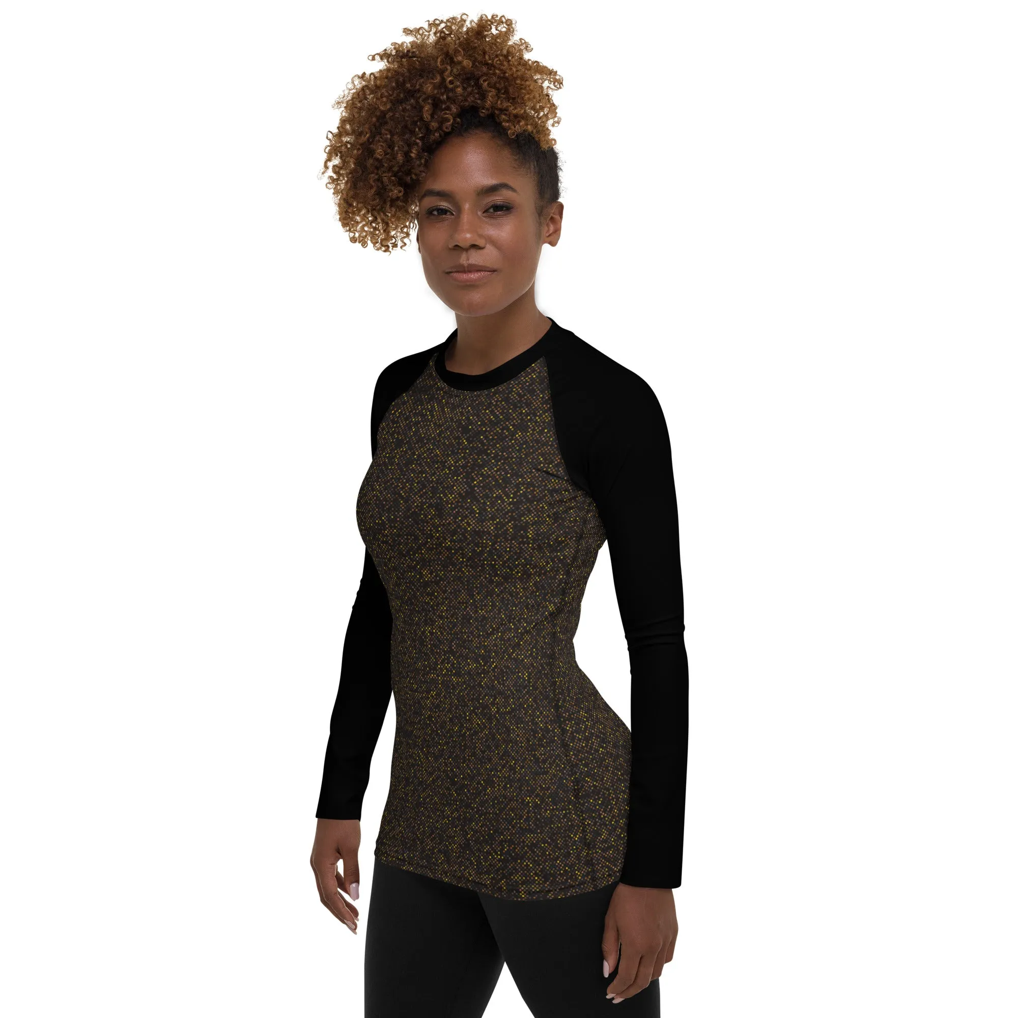 Humble Sportswear™ Torren Dotted Black Sports Rash Guard