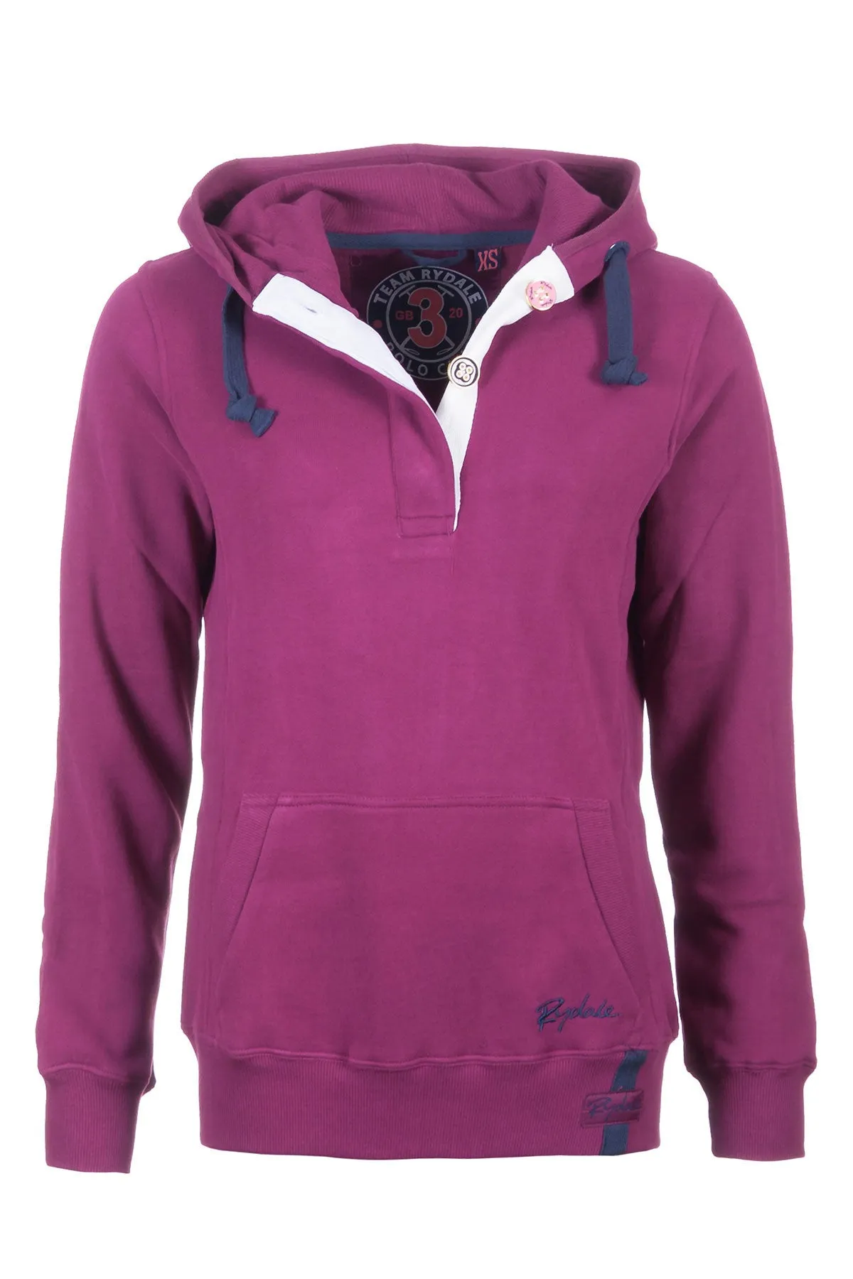 Ladies Button Neck Hoody