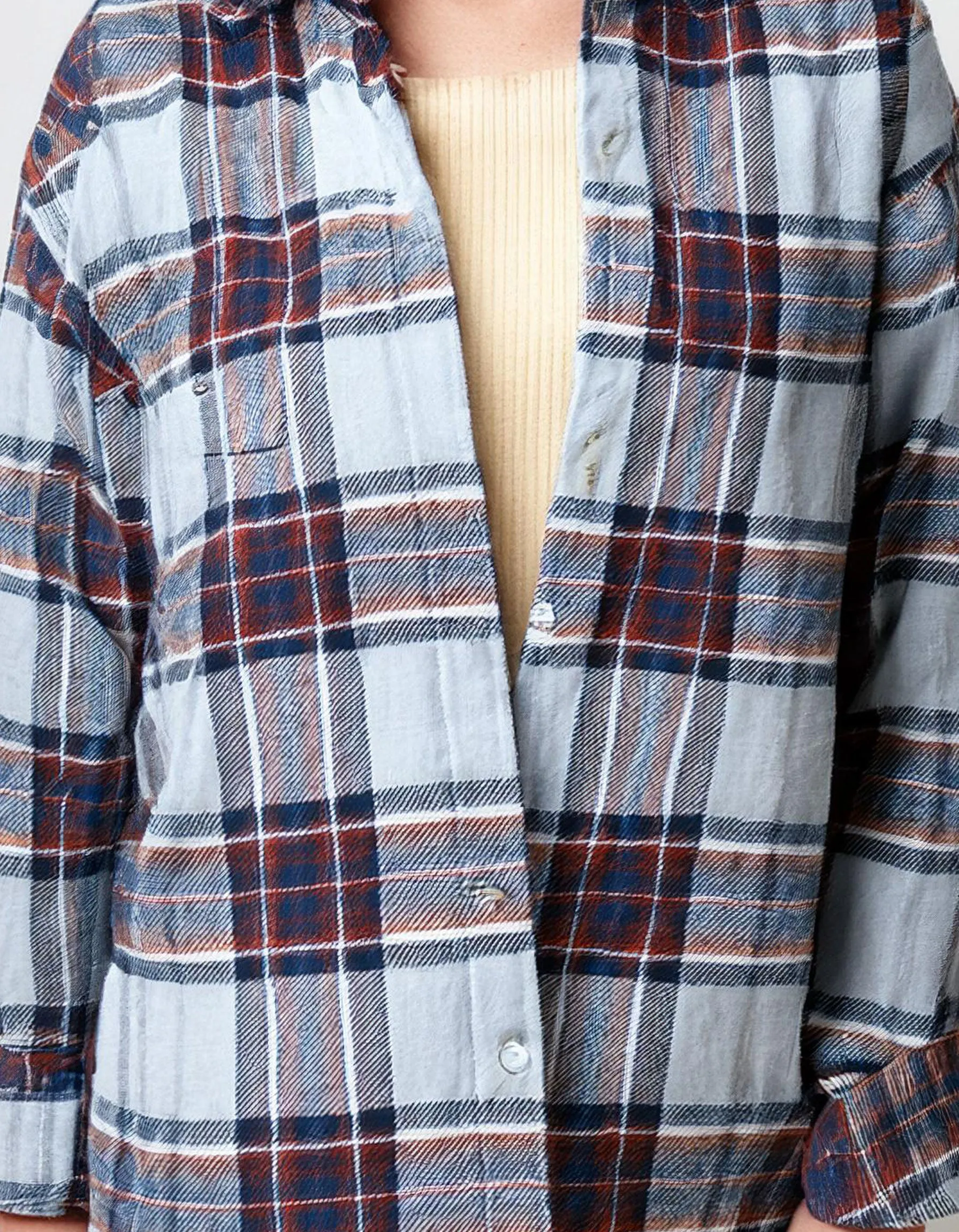 Lavender Mist Plaid Flannel Shirt