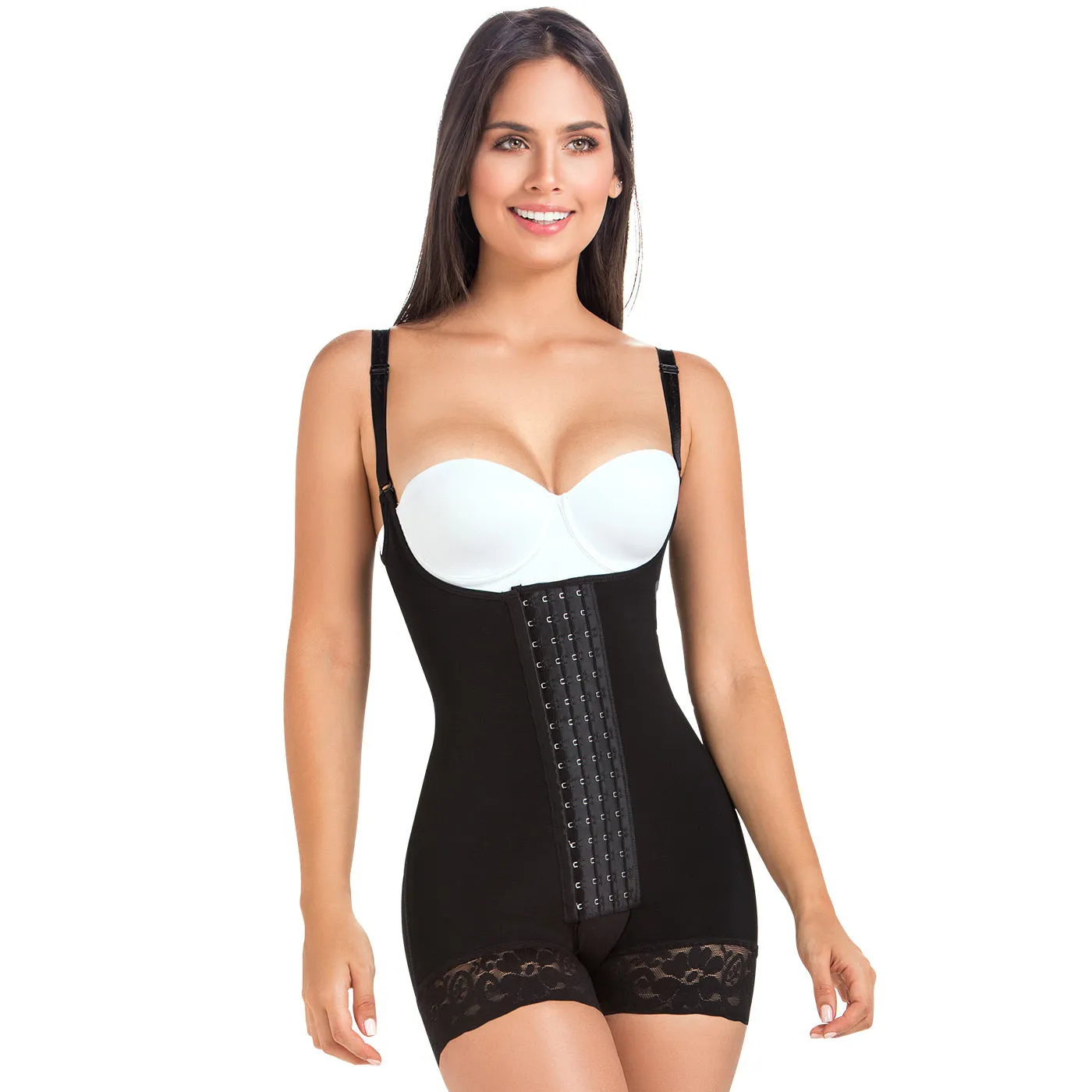 Liposuction Post-Surgery Faja with Removable Thong, High Compression & Short Length MariaE 9334