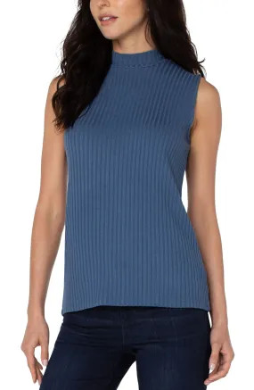 Liverpool Mock Neck Sleeveless Knit Top (solid)