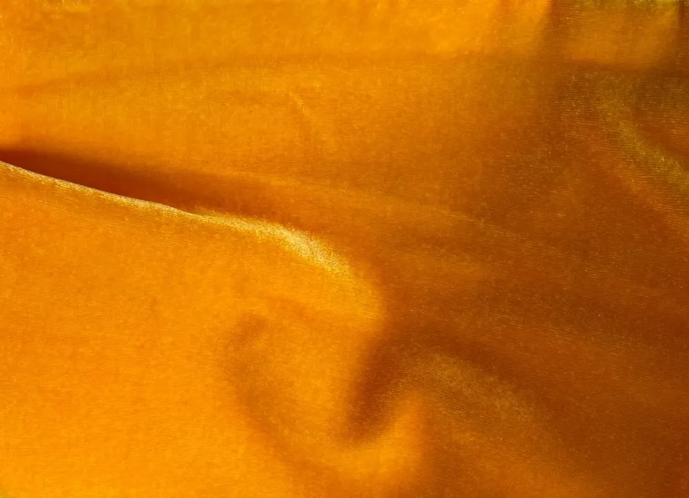 Lustrous Iridescent Oranged Saffron Silk & Rayon Blend Velvet