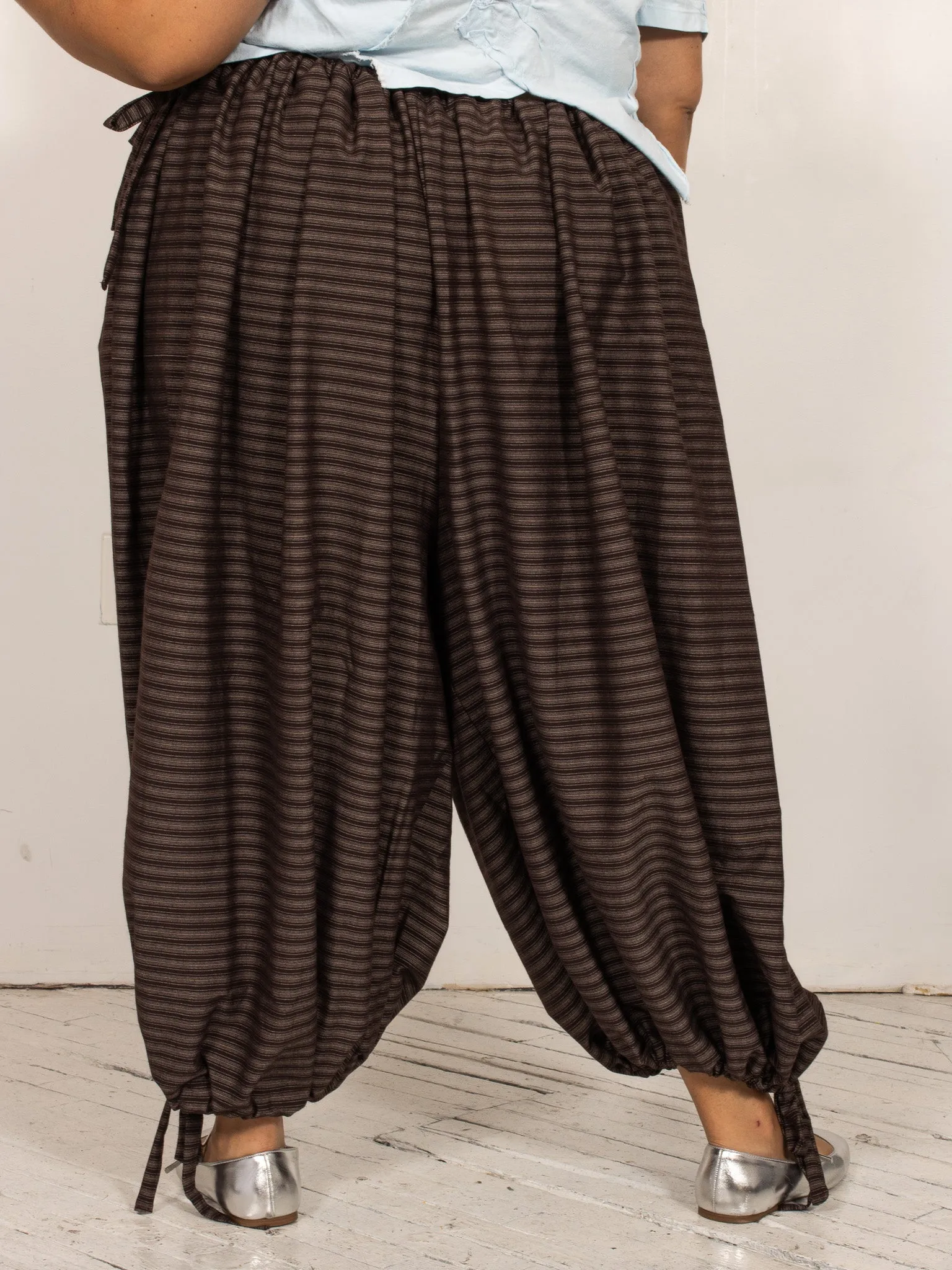 makmak - Brown Drawstring Bloomer Pants (S-5X)