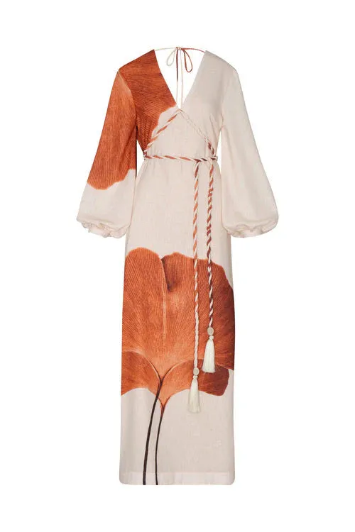 Odisea Caribeña Dress in Orange Gingko