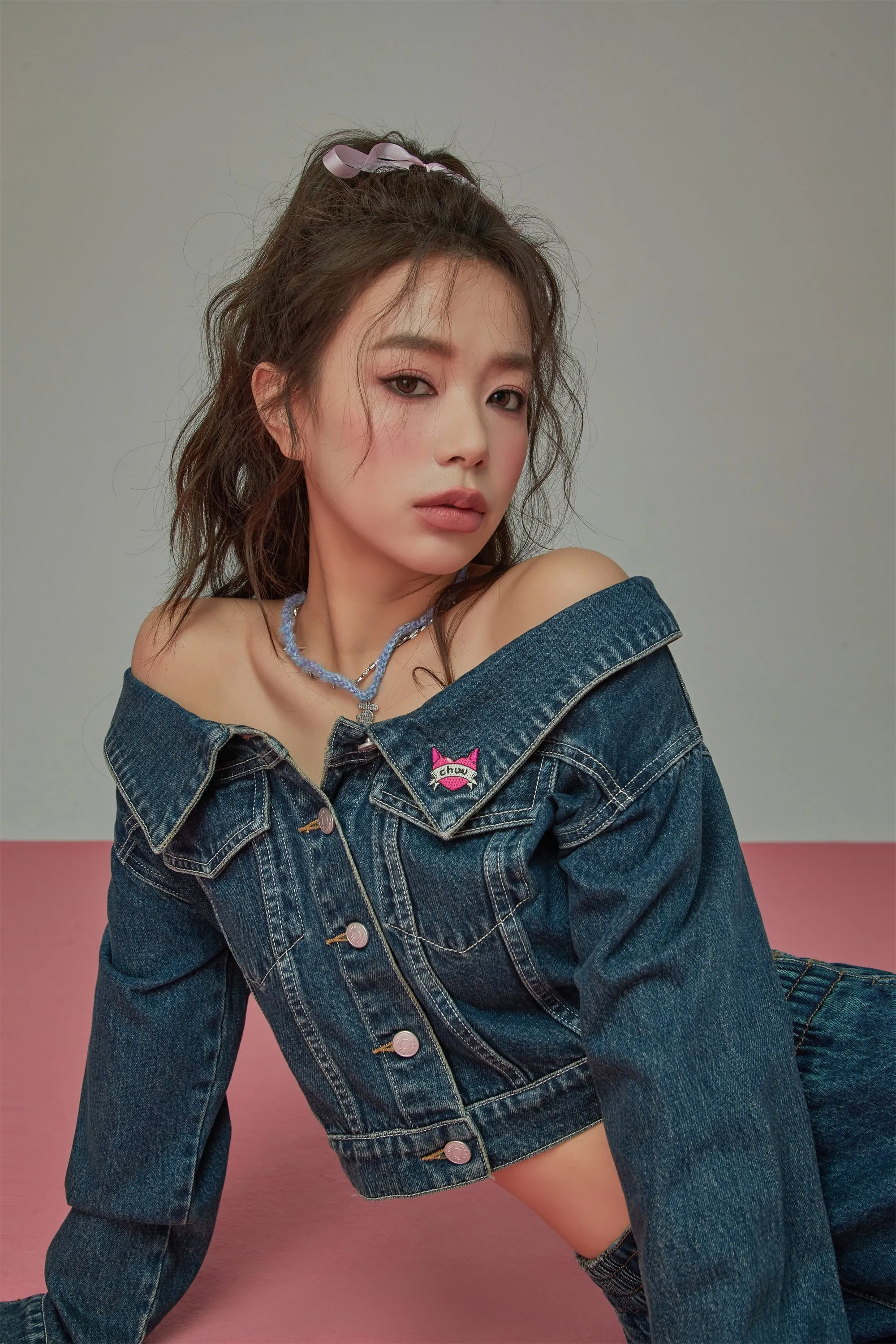 Off Shoulder Denim Jacket