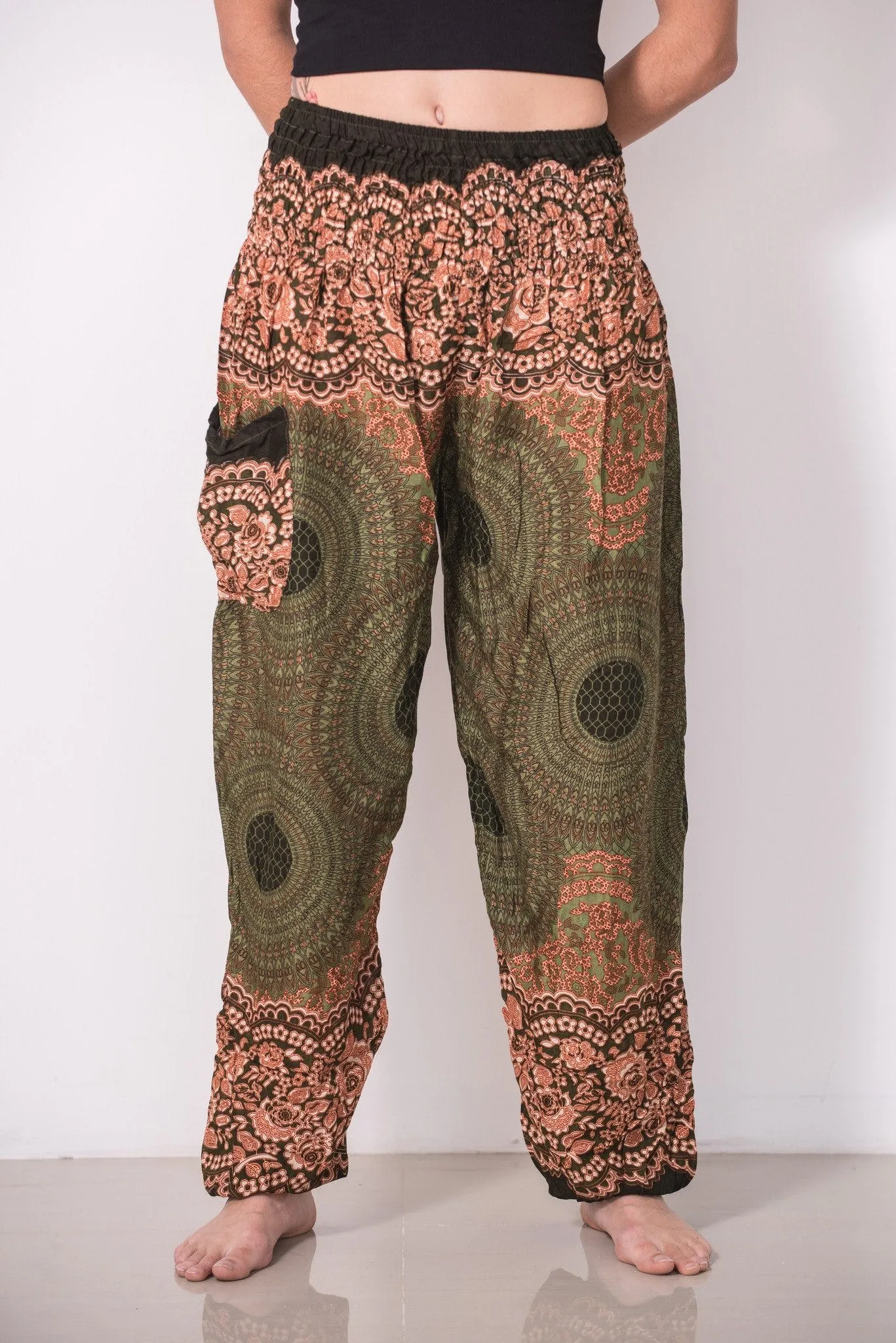 Olive Mandala Harem Pants