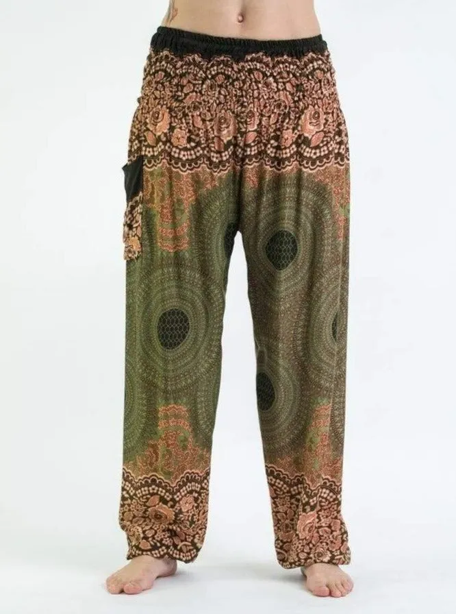 Olive Mandala Harem Pants