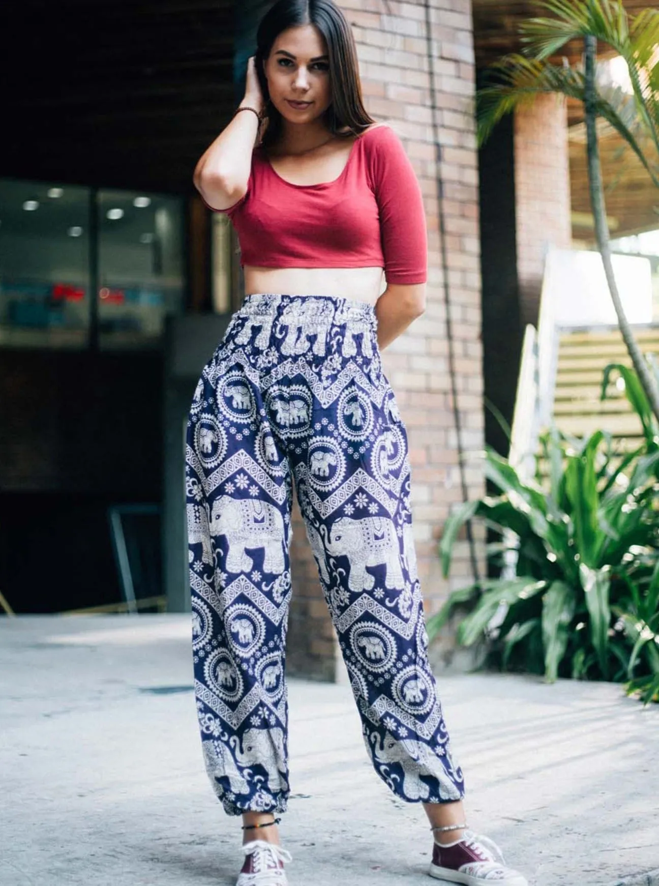 Purple Paisley Elephant Pants