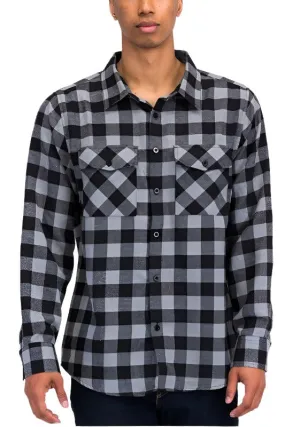 Regular Fit Long Sleeve Checker Plaid Flannel