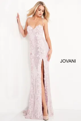 Sequin Fitted Sleeveless Slit Gown by Jovani 06109