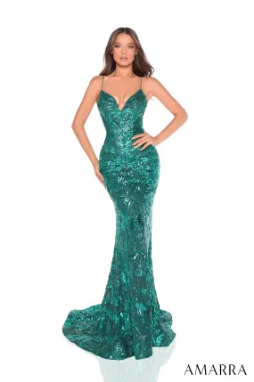 Sequin Sleeveless Mermaid Dress by Amarra 88288