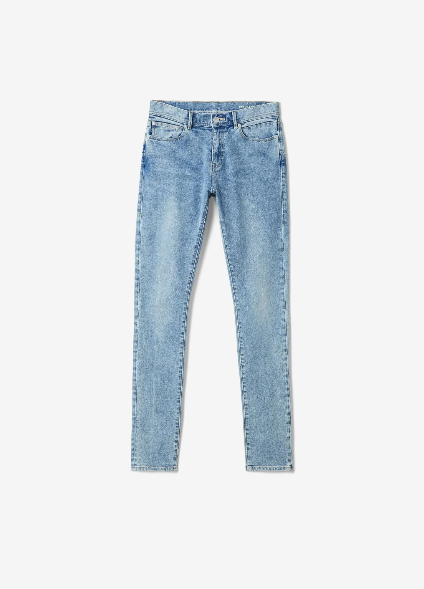 Skinny Fit Bleached Denim Jeans Light Blue