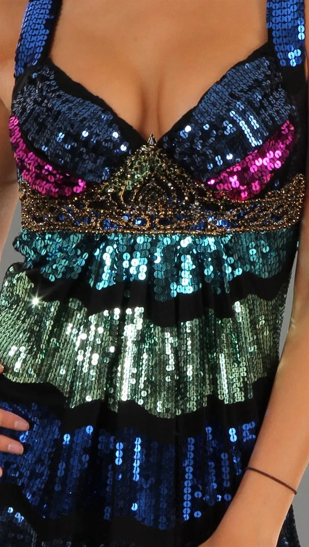 Sky Skylor Sequin Multicolored Dress