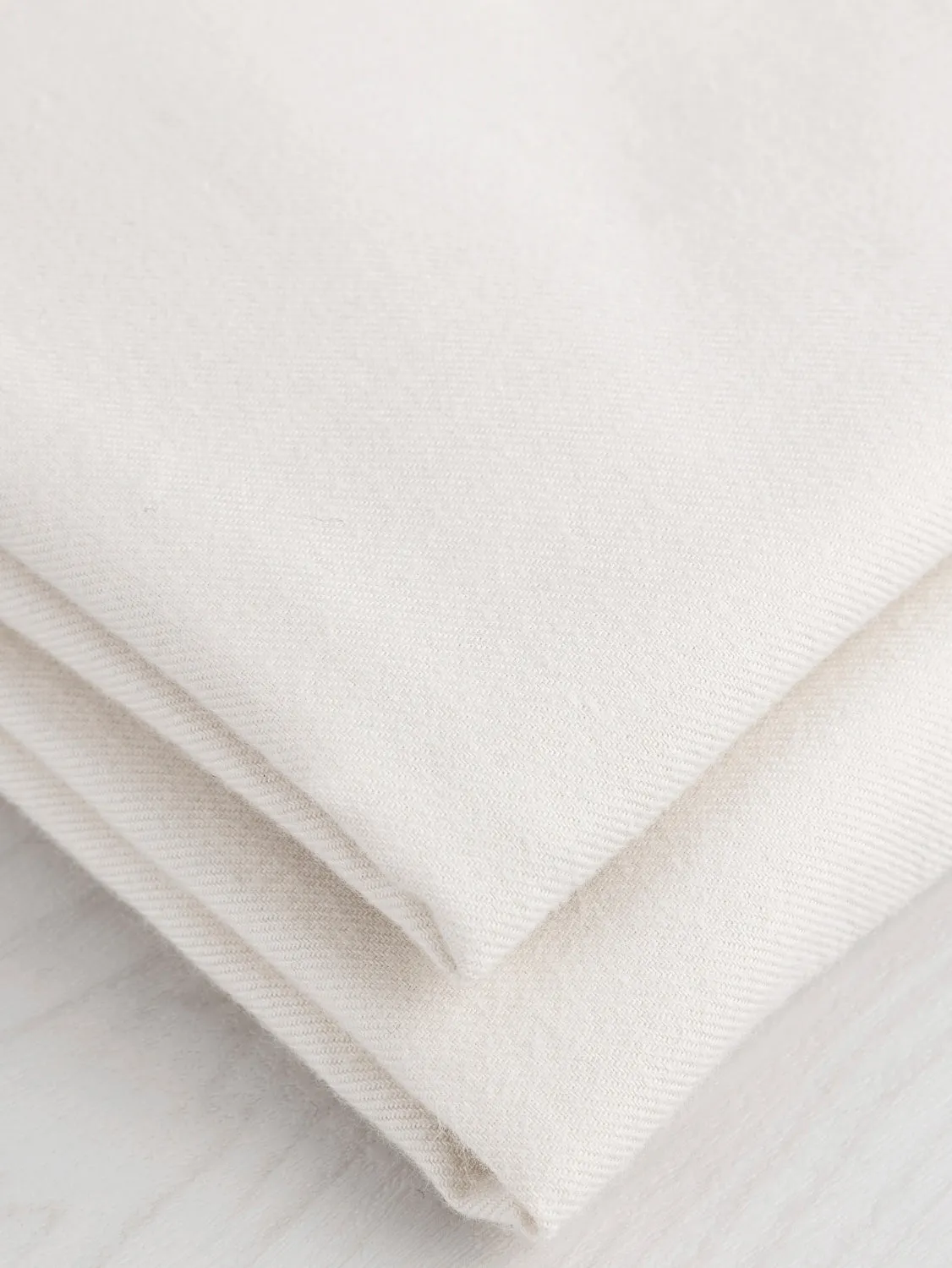 Solid Cotton Flannel Twill - Cream - Swatch