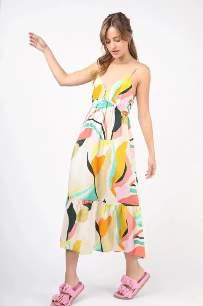 Splash Pad Printed Midi Dress