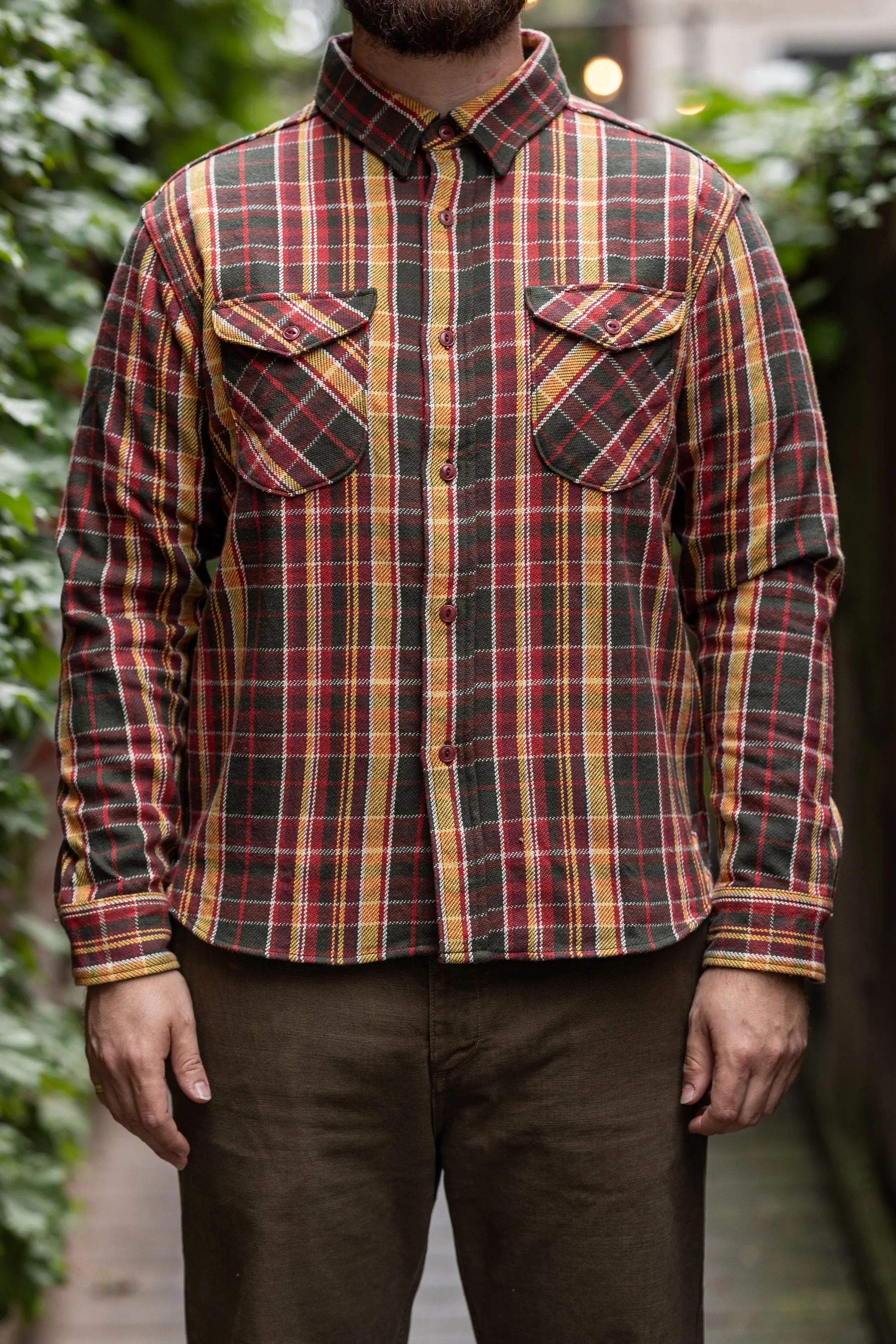 UES 502452 Heavy Flannel Shirt - Red