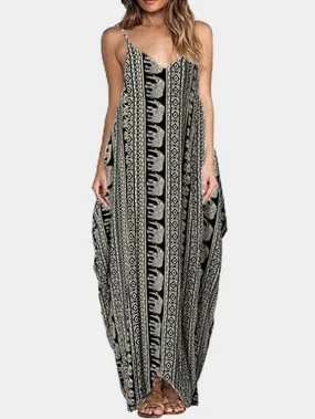 Wholesale Black Deep V-Neck Sleeveless Maxi Dress