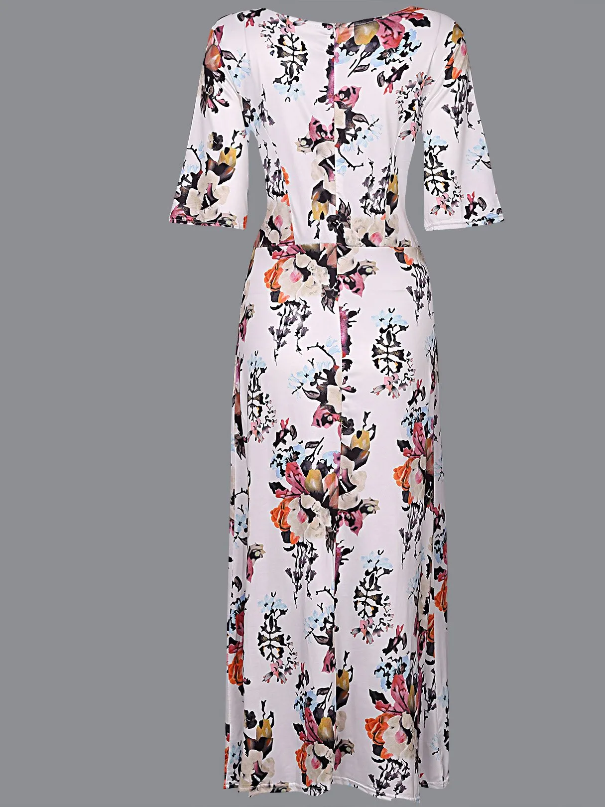 Wholesale Half Sleeve Floral Print Maxi Dresses