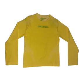 YELLOW DIADORA SEAMLESS LONG SLEEVE JUNIOR TOP